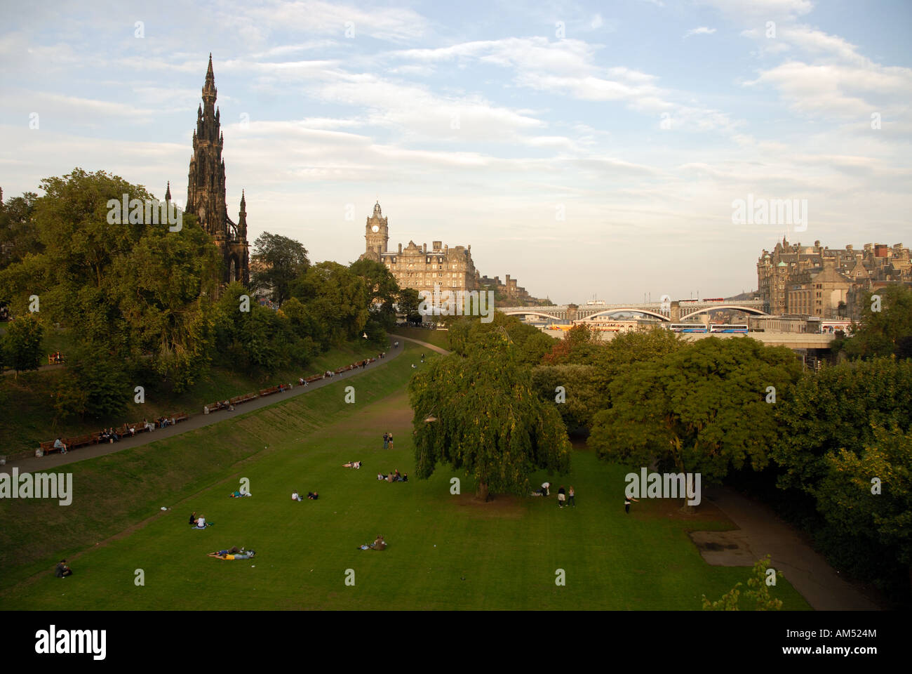 Princess street Gardens allgemeine Anzeigen Edinburgh Schottland Stockfoto