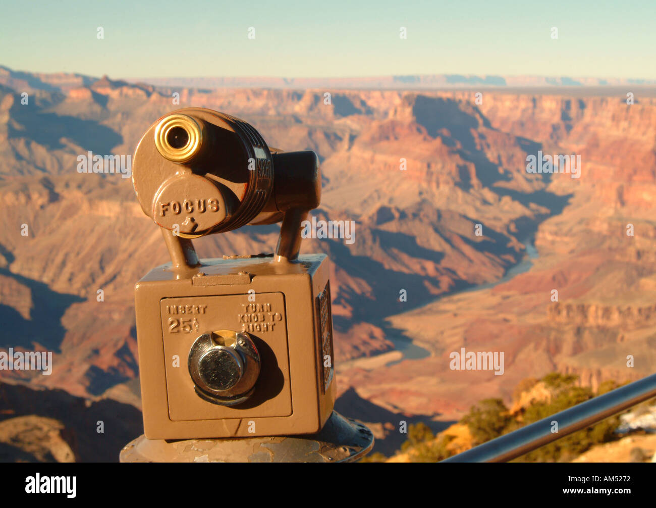 Pay-Münz-Teleskop am Grand Canyon für Touristen Stockfoto