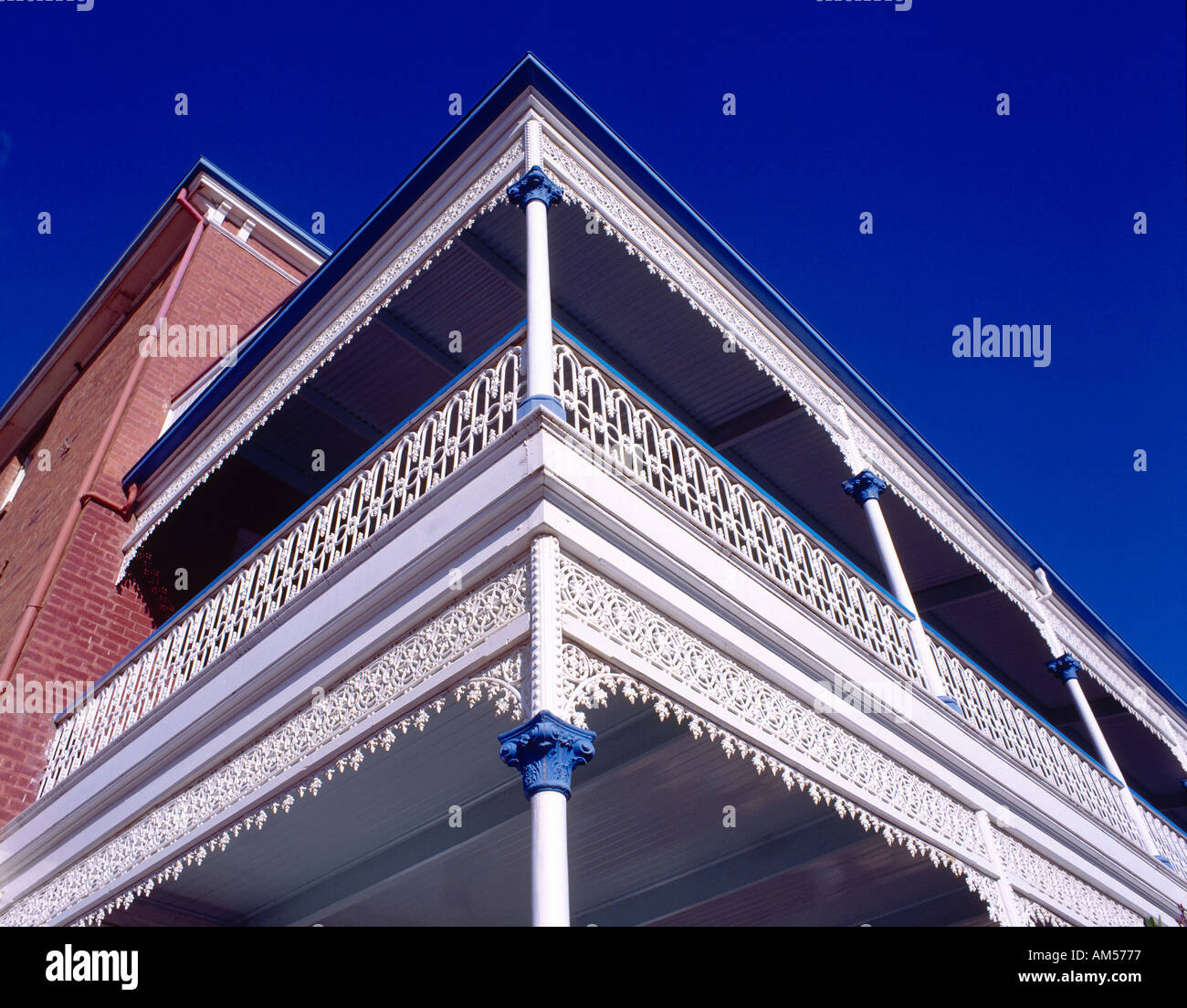 Spitzen Arbeit Wrought Eisen Balkon Palace Hotel Broken Hill New South Wales Australien Stockfoto