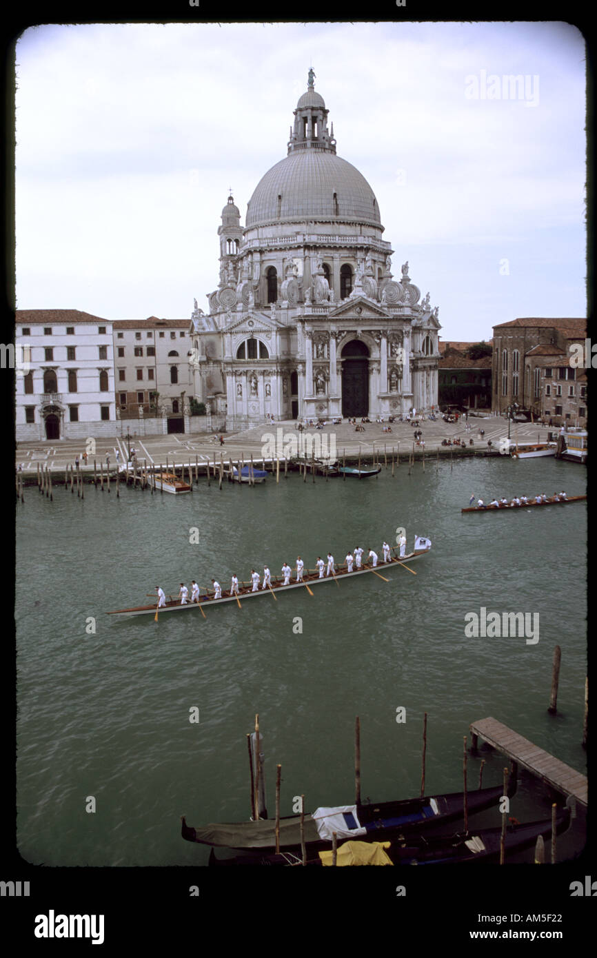 Gondel in Venedig Vogalonga Rennen Stockfoto