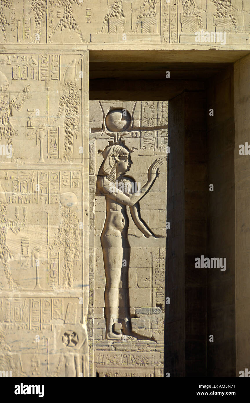 ISIS Hieroglyphe Philae Tempel Ägyptens Nordafrika Stockfoto