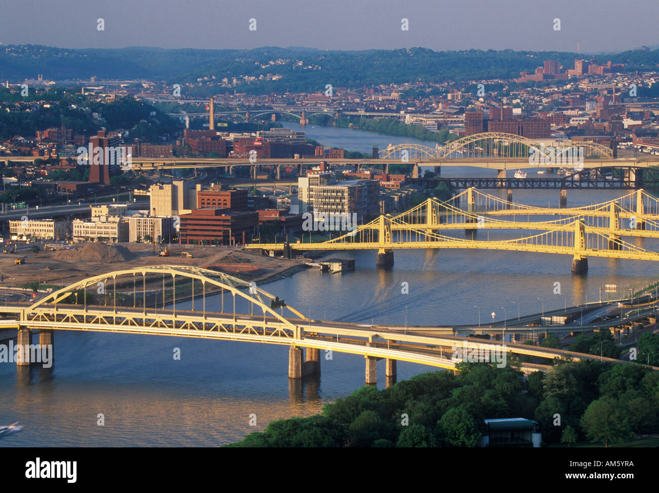 Brücken über die Allegheny River Pittsburgh PA Stockfoto