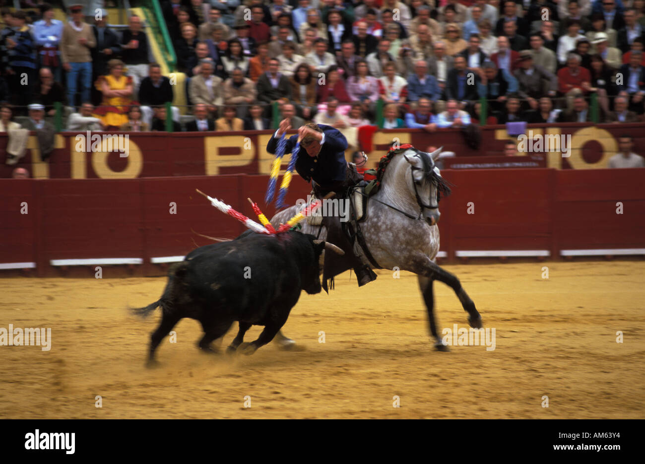 Jerez De La Frontera Fermin Bohorquez Platzierung bandarillas Stockfoto