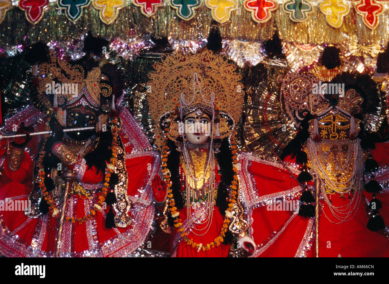 Amritsar Indien Durgiana Gottheit im Allerheiligsten des Hindu-Tempel Stockfoto
