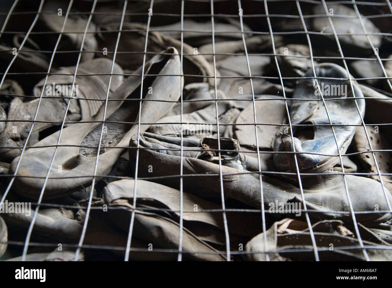 Schuhe von NS-Opfern, Vernichtungslager Majdanek genommen Stockfoto