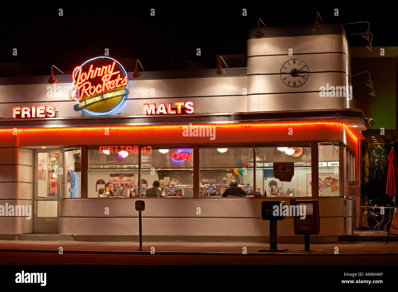 Melrose Avenue, Johnny Rockets berühmten Diner, Los Angeles, California, Vereinigte Staaten Stockfoto