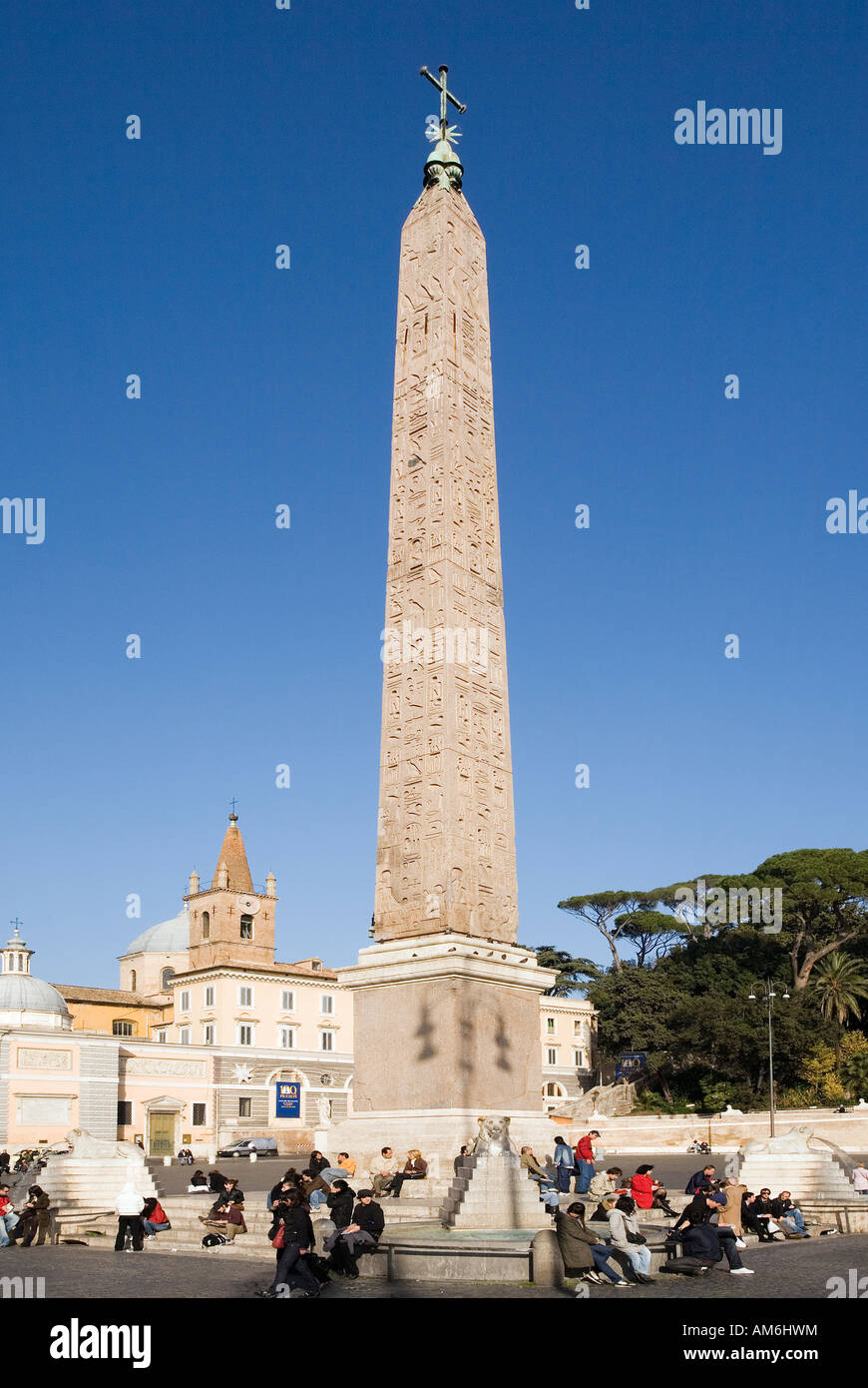 Piazza del Popolo, ägyptischer Obelisk, Rom, Italien Stockfoto