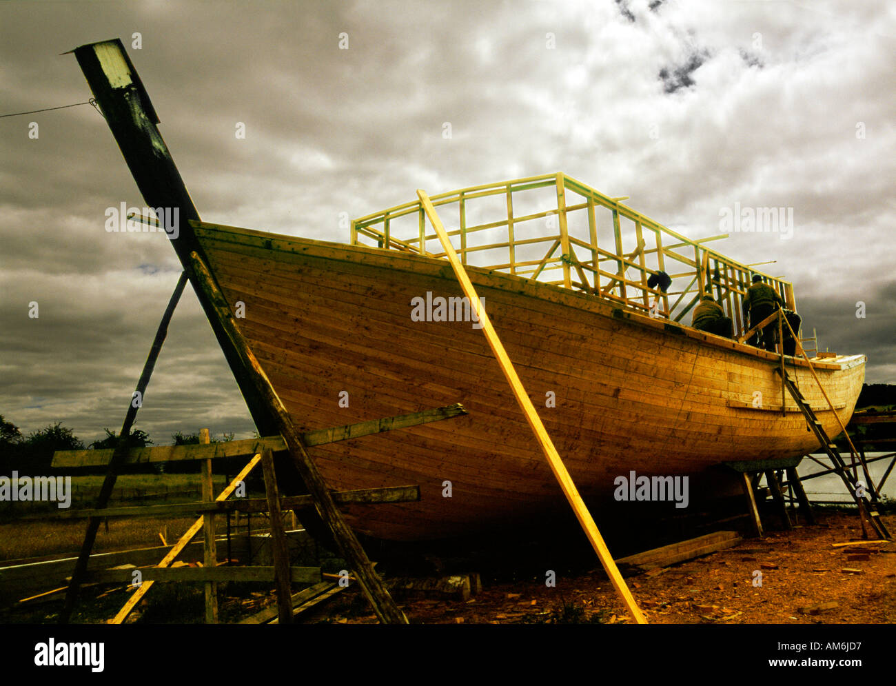 Boot im Bau Stockfoto