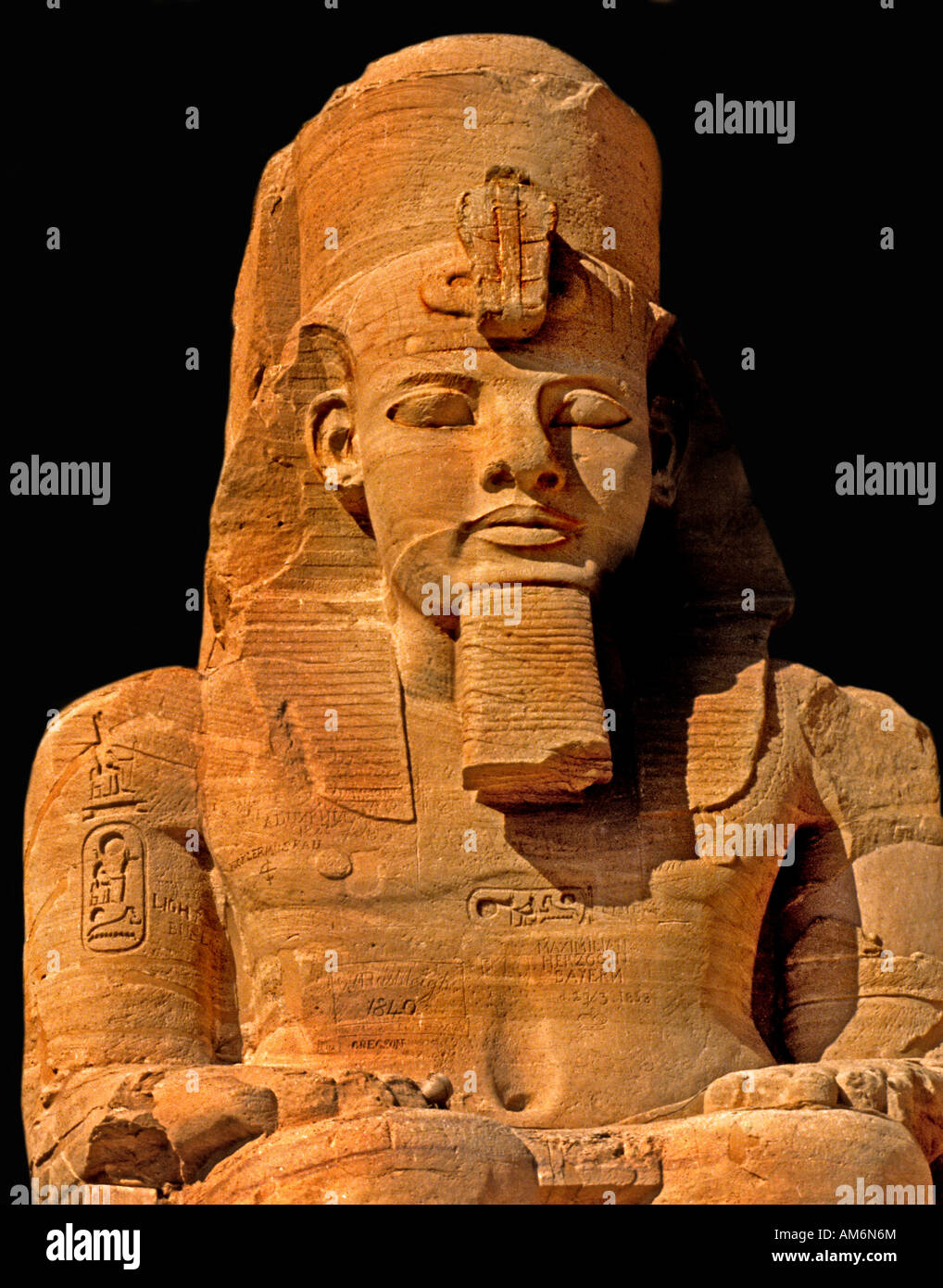 Ramses Ramses 2 II Ägypten 19 Dynastie 1250 v. Chr. Pharao ägyptische Abu Simbel Tempel Statue Skulptur Stockfoto