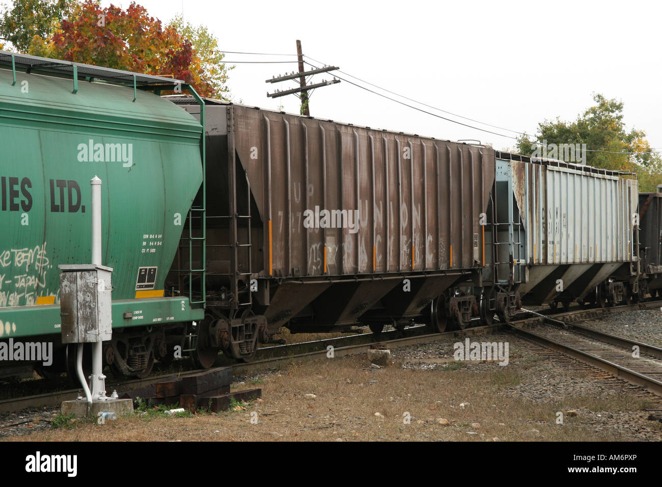 New England Central Railroad Güterzug USA Stockfoto