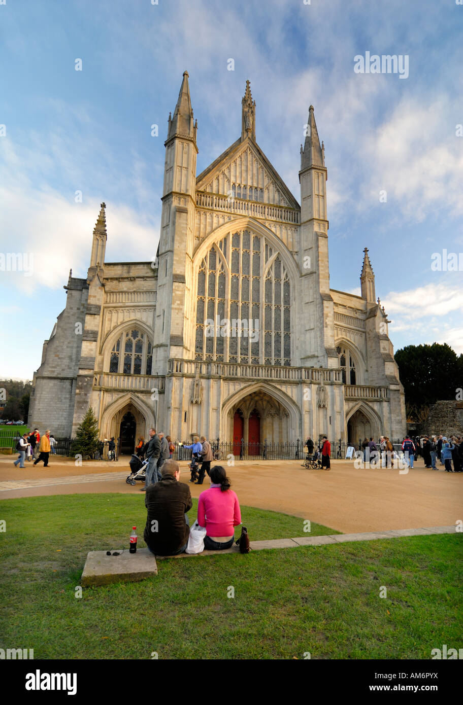 Winchester Kathedrale. West End. Stockfoto