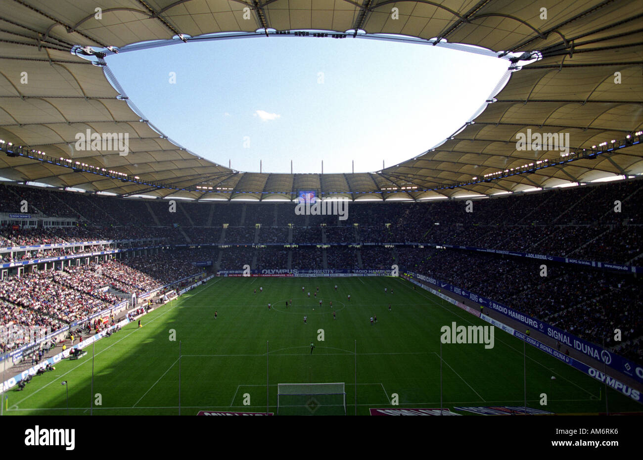AOL Arena, Heimat des Hamburger SV Fußball-Club. Stockfoto