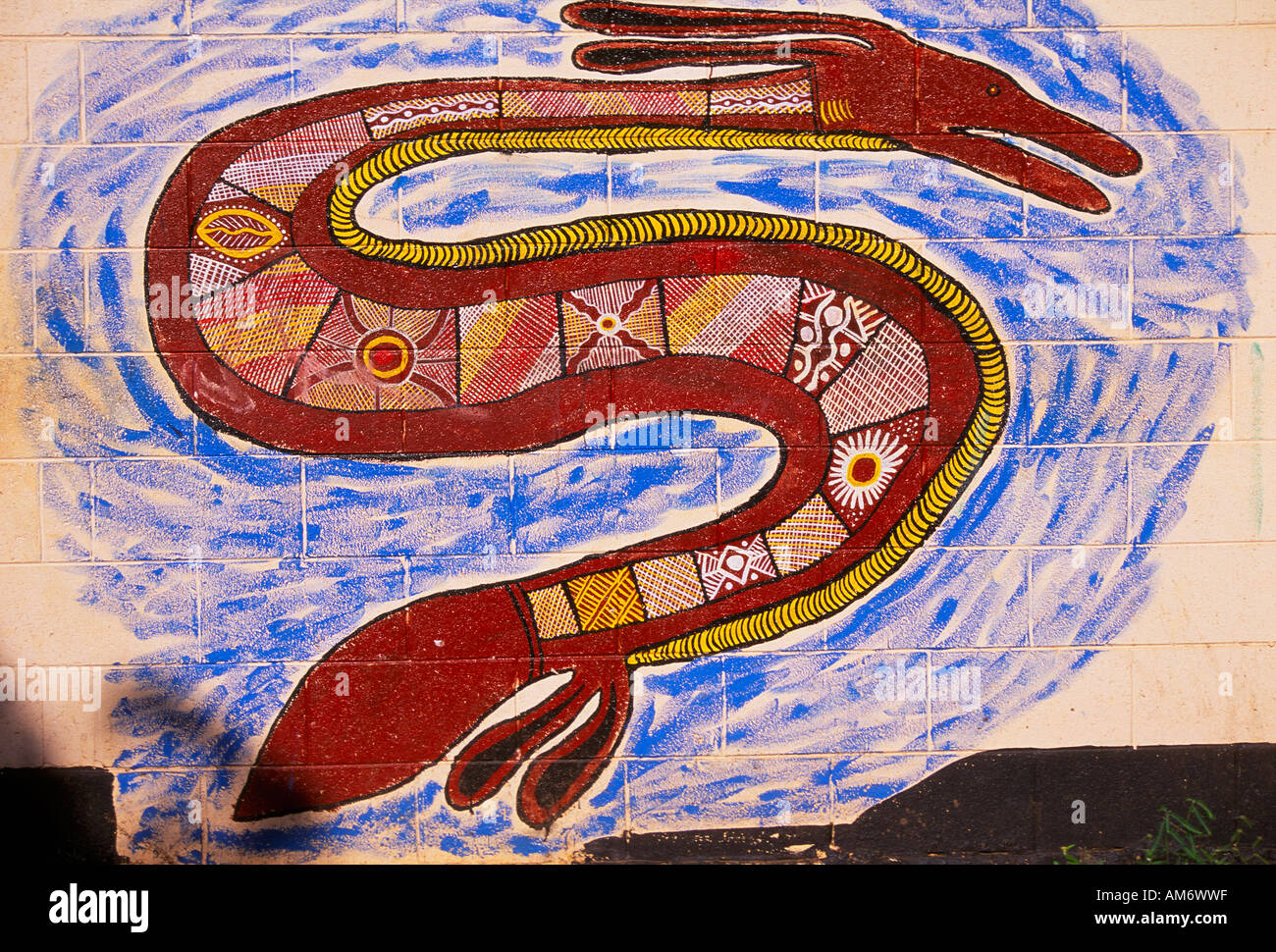 Rainbow Serpent Wandbild Tiwi Islands Australien Stockfoto