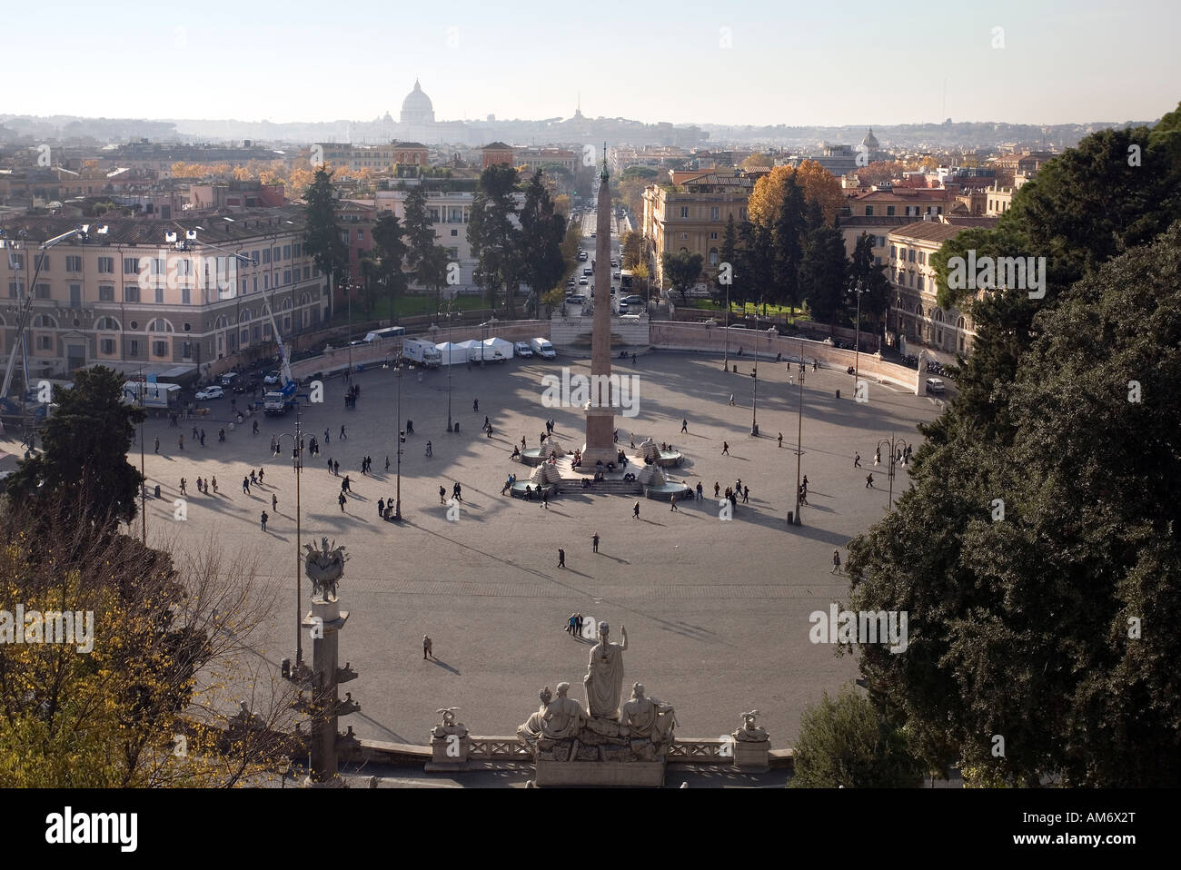 Blick über die Piazza del Popolo, Rom Italien Stockfoto