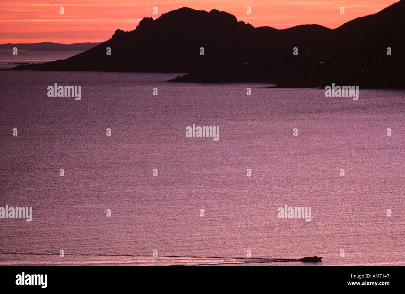 Golfe De La Napoule Massif de l Esterel Cote d Azur Var Frankreich Mittelmeer Sonnenuntergang Riviera Stockfoto