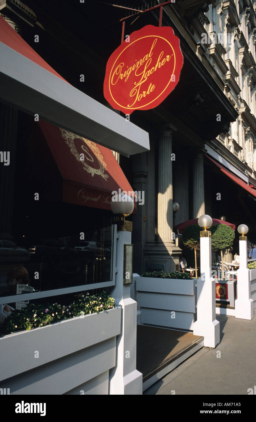 Wien Österreich Hotel Sacher nach Hause die Sacher-Torte Stockfoto