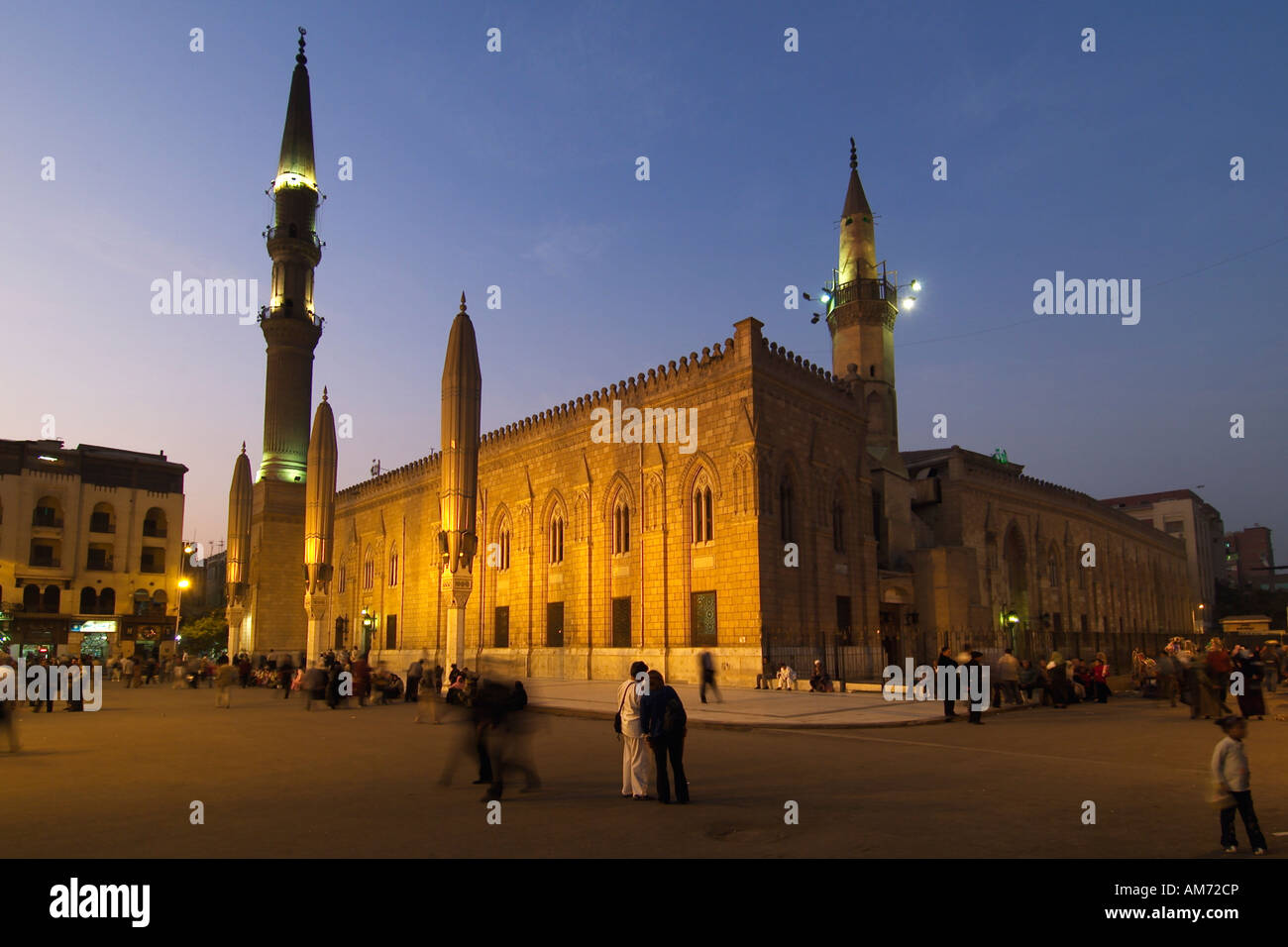 Die Moschee von Sayyidna Hussein in Midan el-Hussein Platz, Kairo, Ägypten Stockfoto