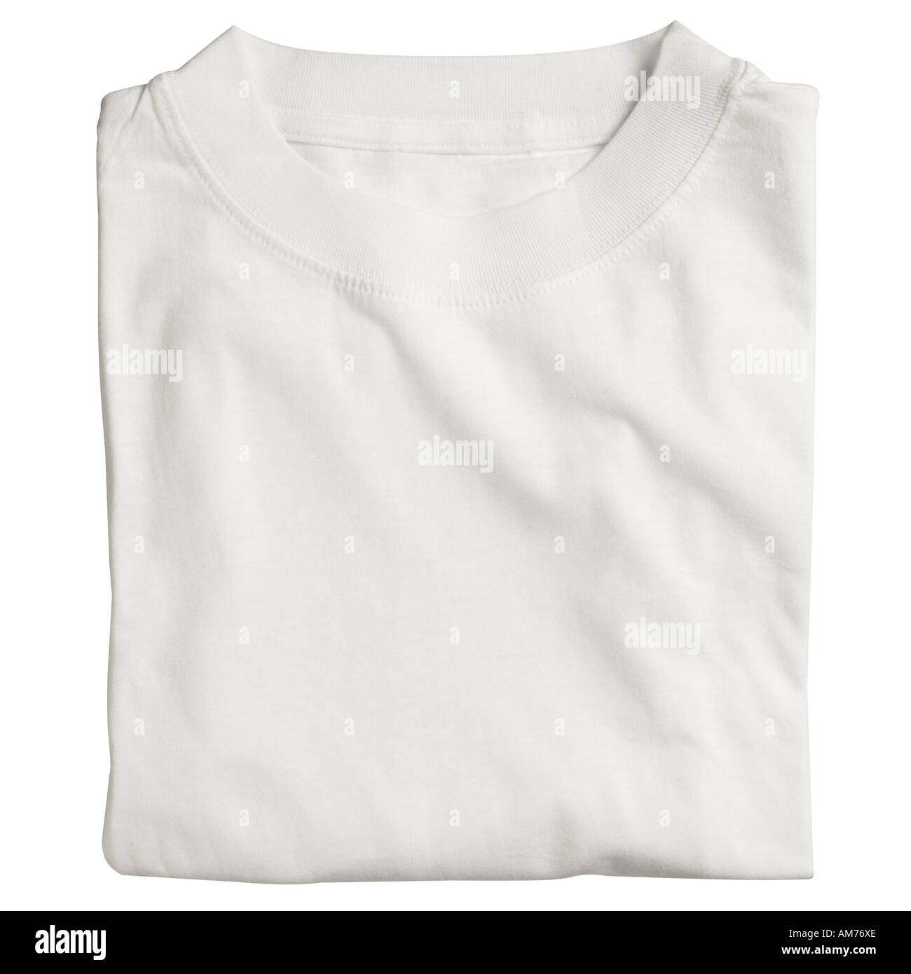 Ein gefaltetes weißes t shirt Stockfoto