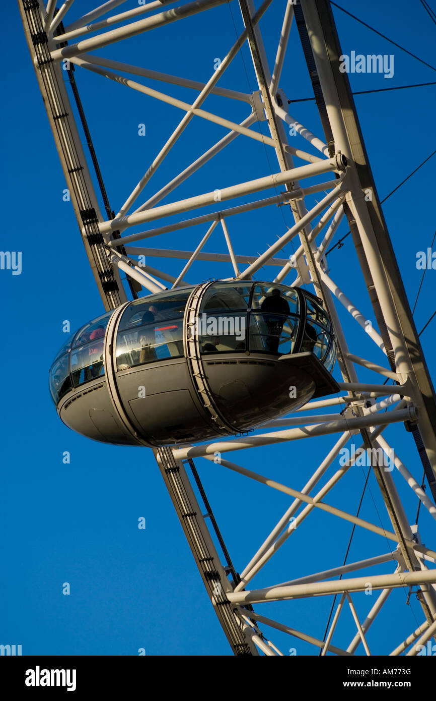 London Eye Riesenrad Pod in Nahaufnahme detail Stockfoto