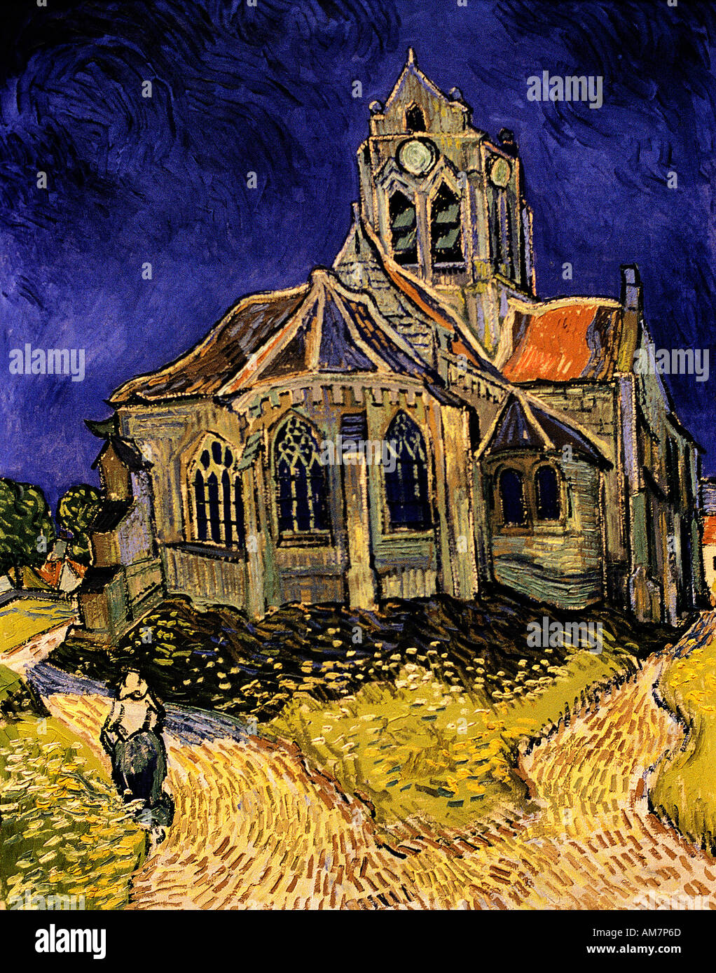 Kirche von Auvers Sur Oise Blick auf die Apsis von Vincent Van Gogh 1890 malte Vincent Van Gogh 1853-1890 Niederlande Niederlande Stockfoto
