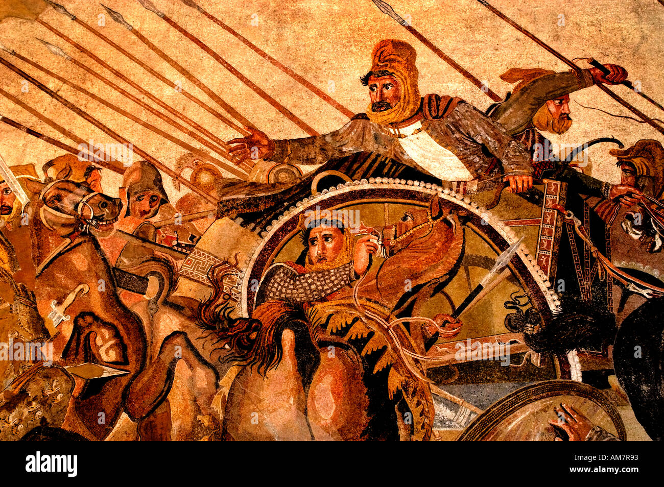 Persische König Darius III kämpfen mit Alexander der große Issos 331 B. C. Pompeji Mosaik 100 v. Chr. dieses Bild ist Darius III Stockfoto