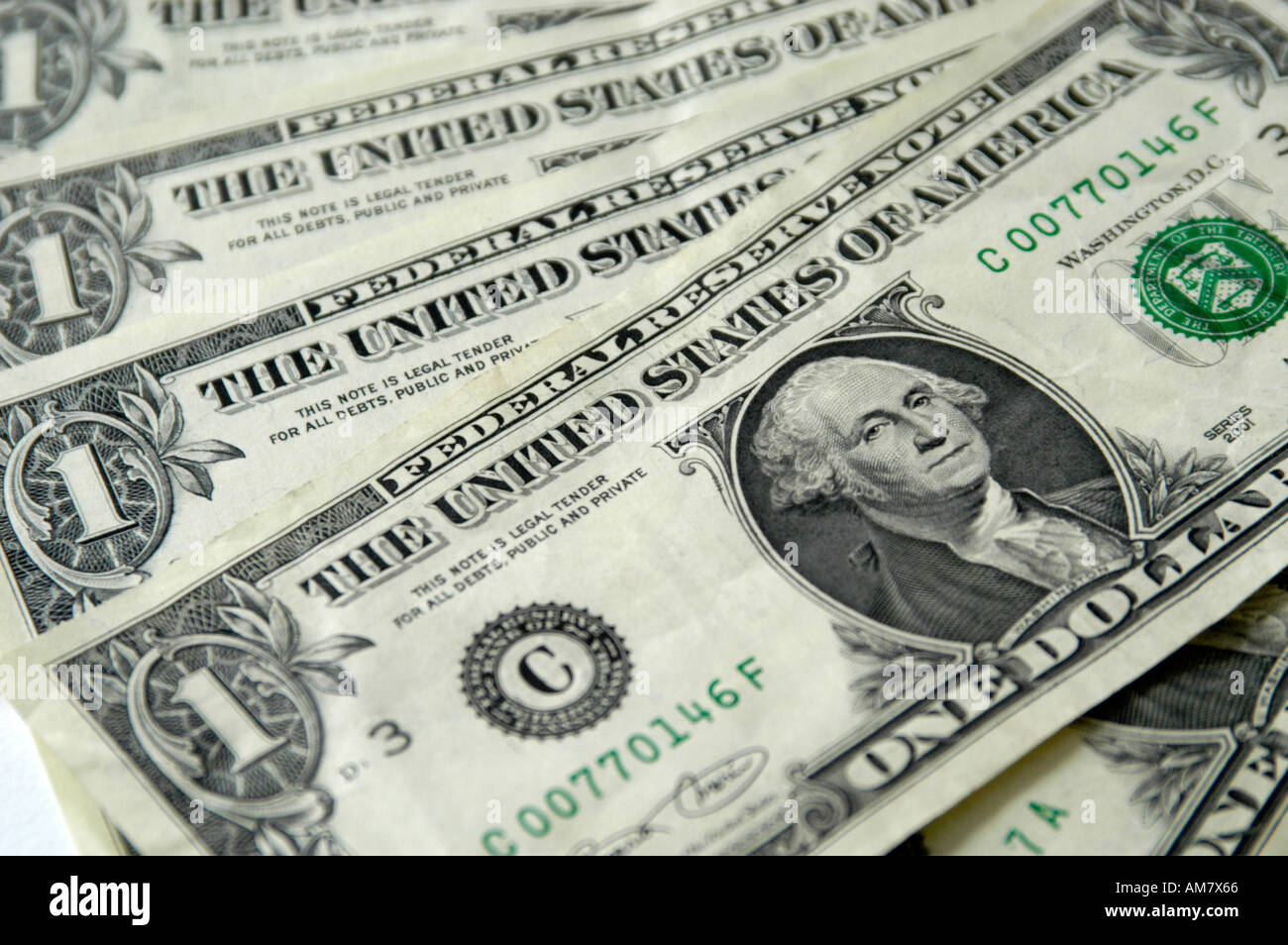 1 US-Dollar-Banknote Stockfoto