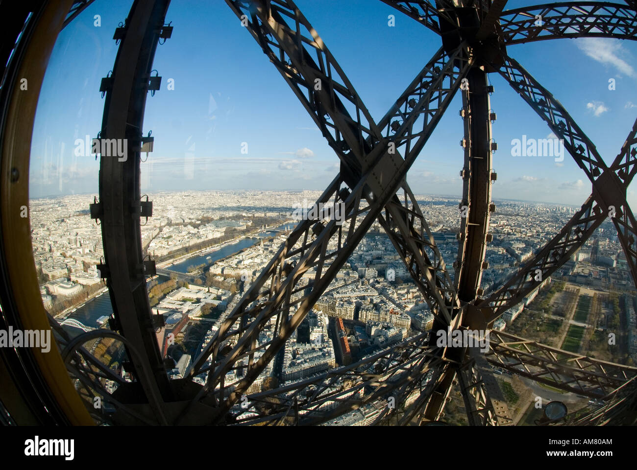 Blick aus der Eiffel tower Paris Frankreich Stockfoto