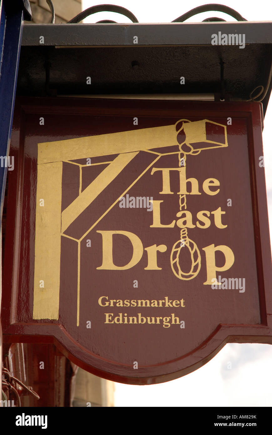 Die letzten Tropfen Zeichen Stockfoto