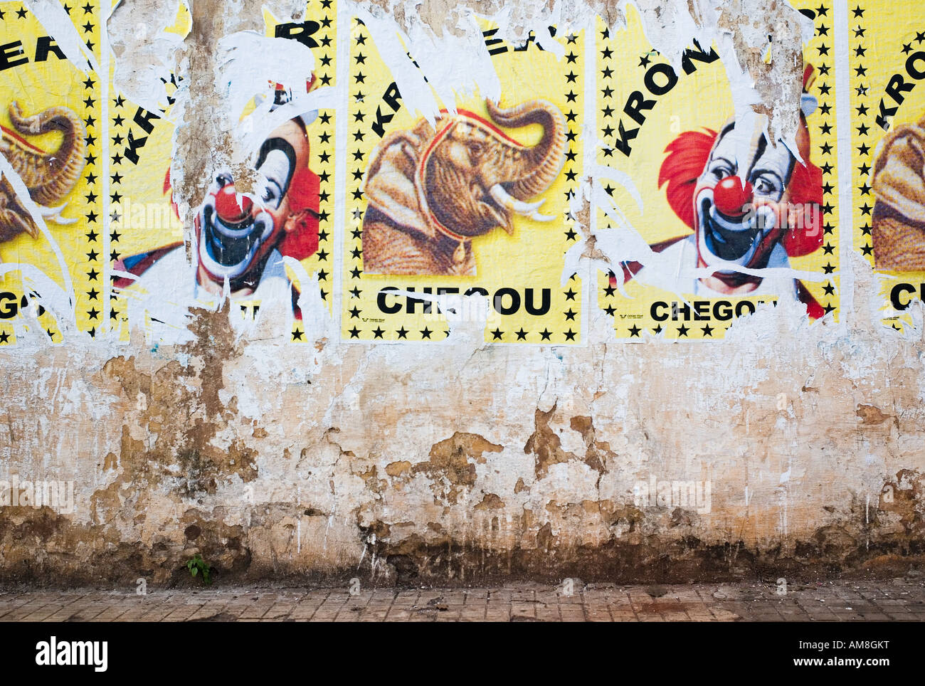 Zirkus Plakate in der Stadt von Jao, Bundesstaat Sao Paulo, Brasilien. Stockfoto