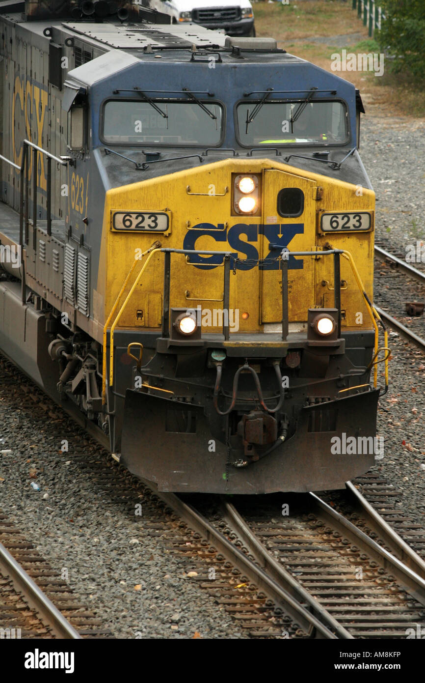 CSX Eisenbahn Güterverkehr Lok USA Stockfoto