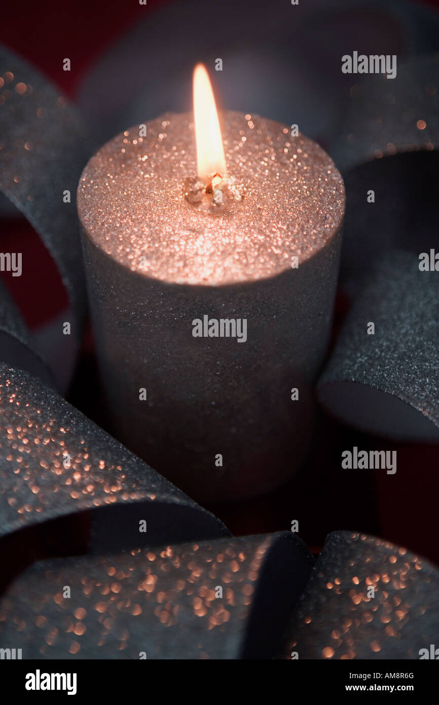 Silberne Kerze Stockfoto