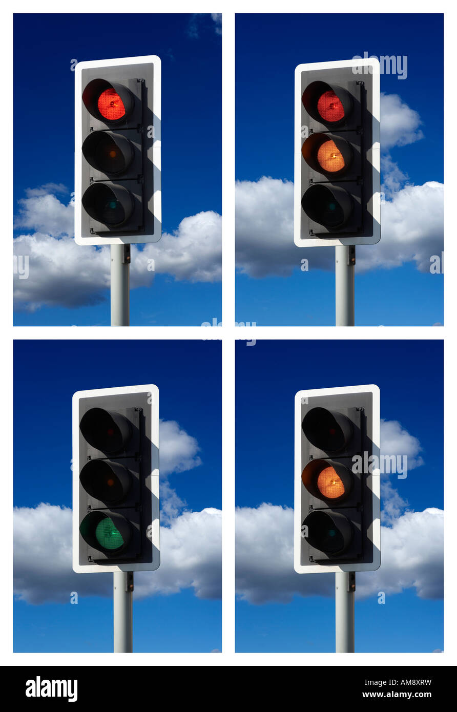 VIER BILDER ABFOLGE DER STRAßE AMPEL Stockfoto