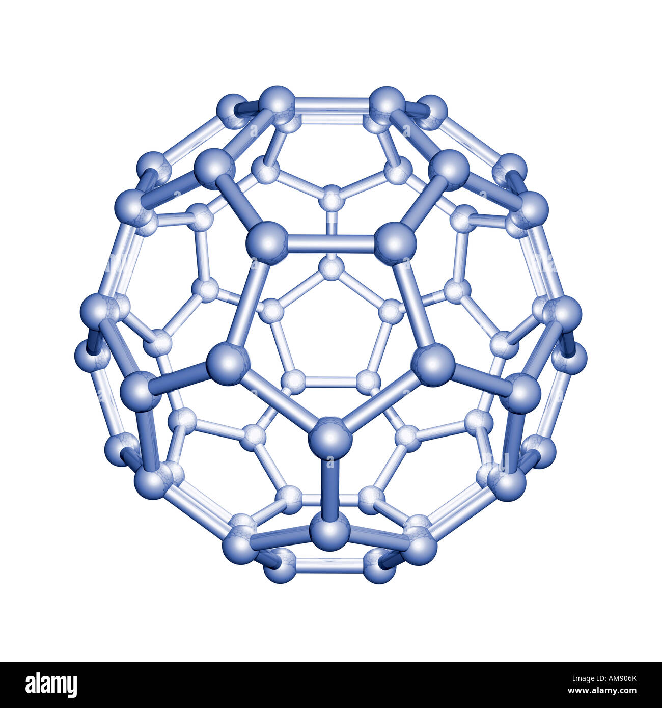 3D Modell eines Buckyball (Kohlenstoff-Moleküle). Stockfoto