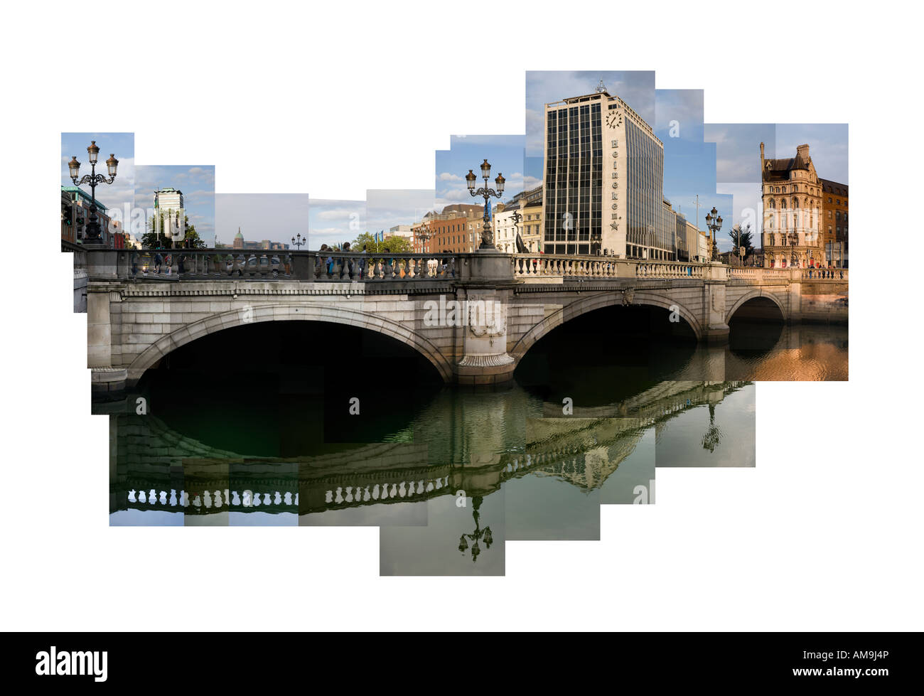 Connells Brücke und Fluss Liffey, Dublin. Stockfoto