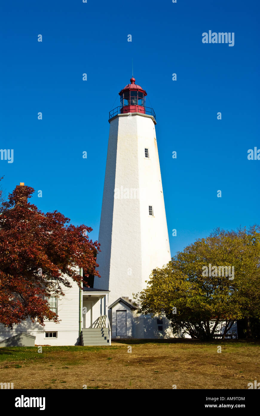 Sandy Hook Lighthouse Sandy Hook, New Jersey, New Jersey Stockfoto