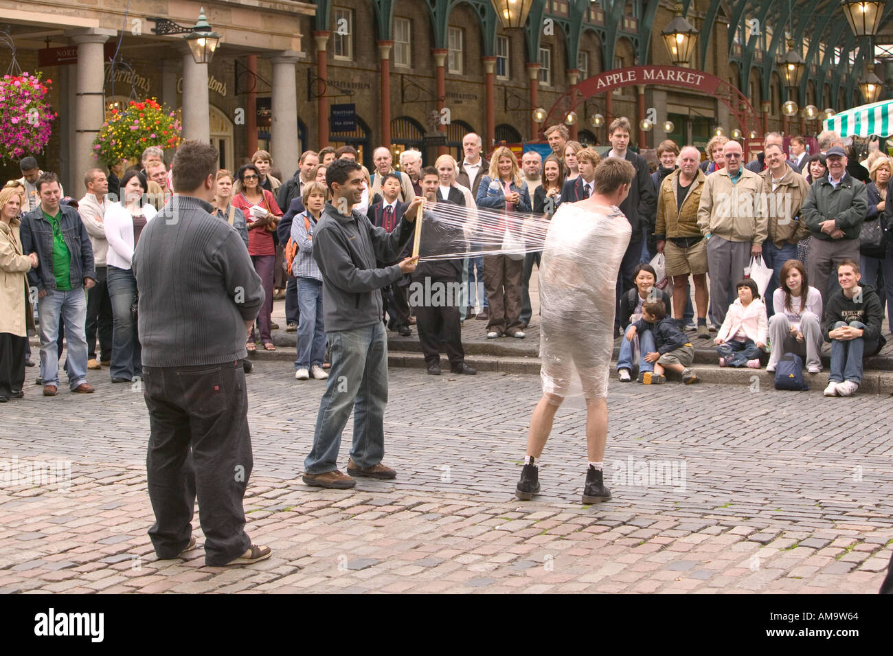 darstellenden Straßenkünstler in Covent Garden in London Stockfoto