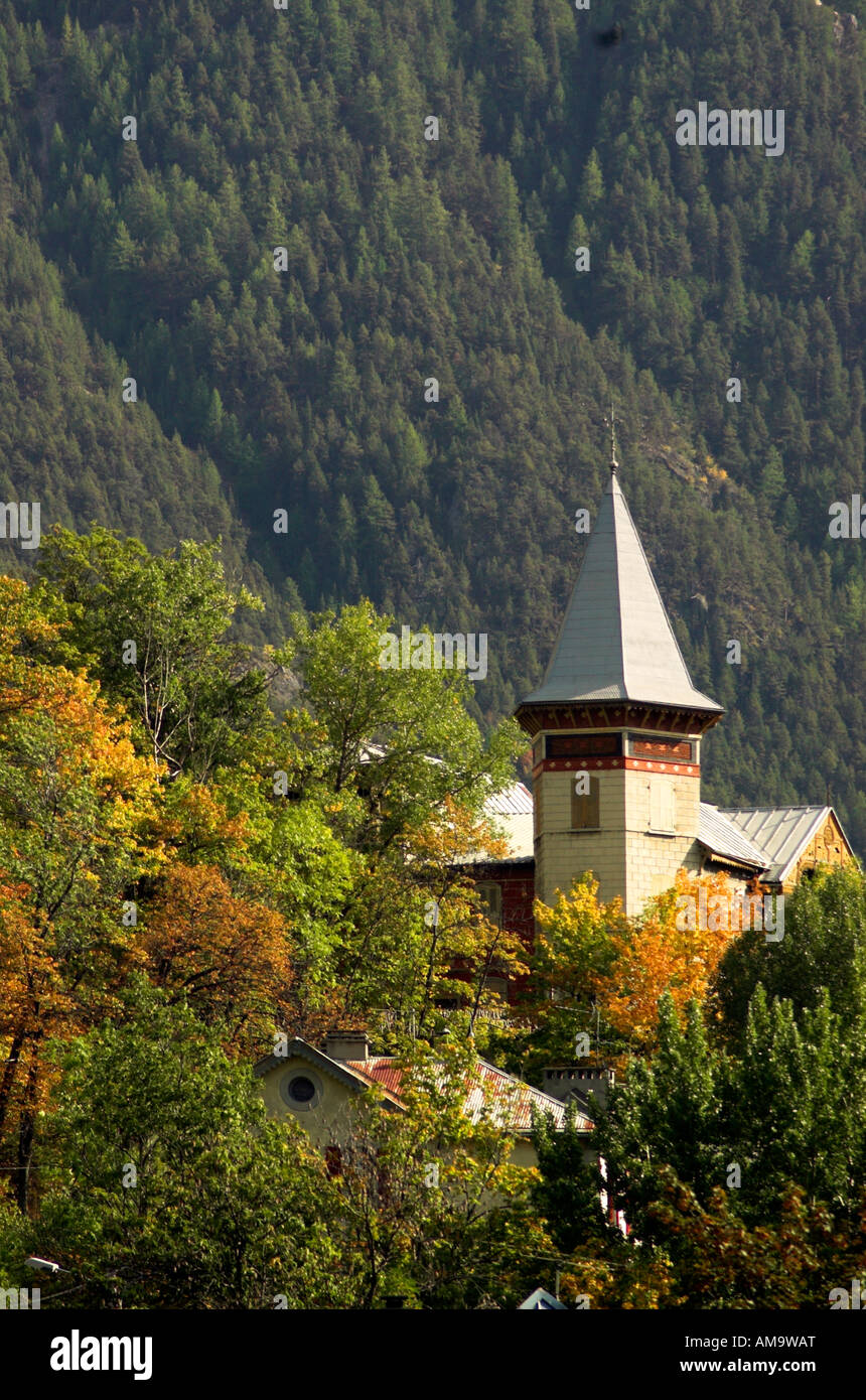 Eine kleine Kirche in den Bergen in den französischen Alpen Stockfoto