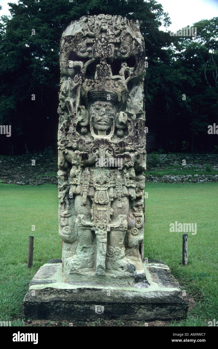 Maya-Ruinen-Website bei Copan Honduras Stockfoto
