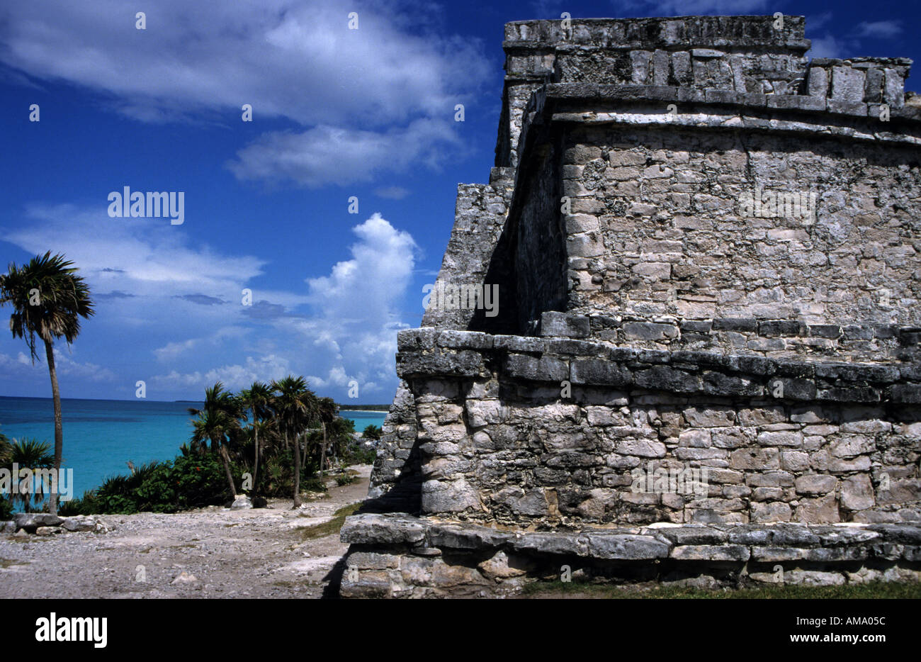 Tulum Inkaruinen Yucatan Mexiko Stockfoto