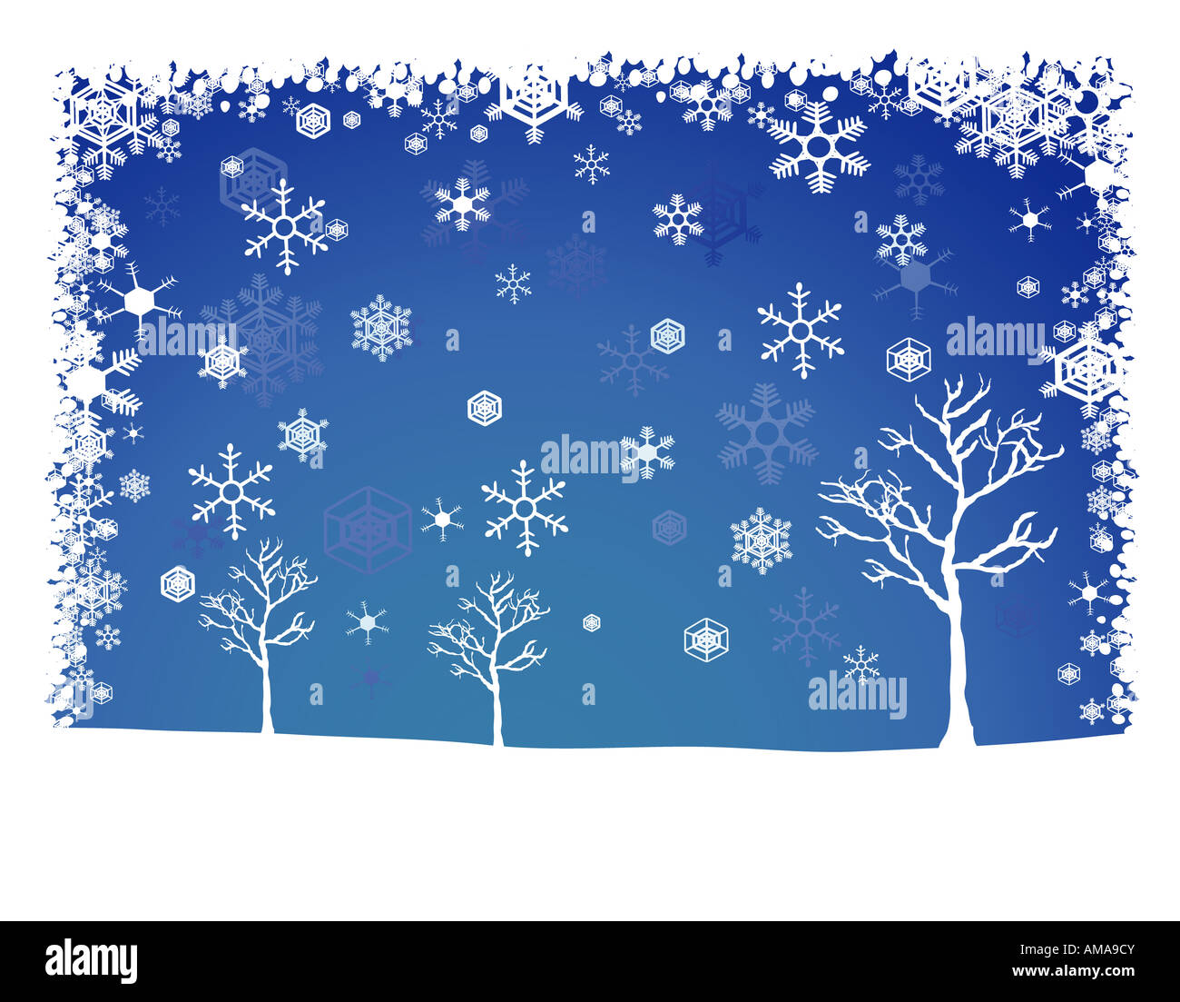 winterliche Weihnachten Landschaft Hintergrund Stockfoto