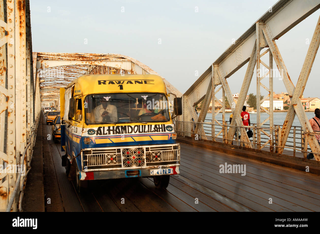 Senegal, Region Saint-Louis, Saint-Louis, Pont Faidherbe über Senegal-Fluss Stockfoto