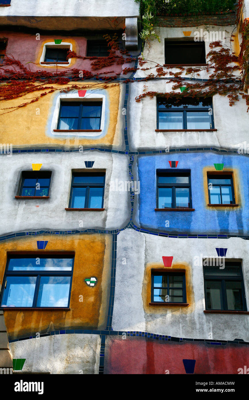 August 2007 - Hundertwasser-Haus Wien Österreich Stockfoto