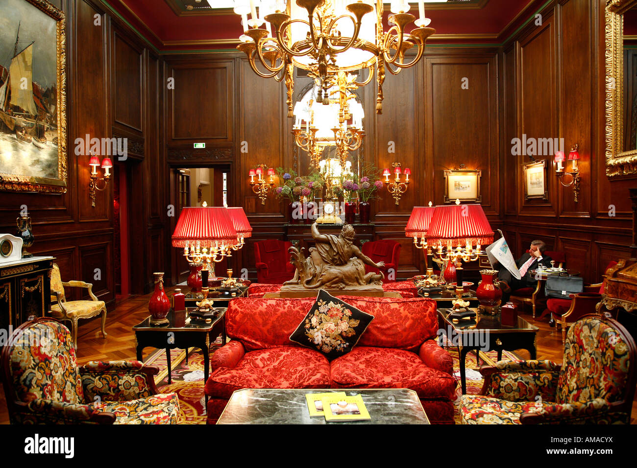 August 2008 - die Lobby des Hotel Sacher Wien Österreich Stockfoto