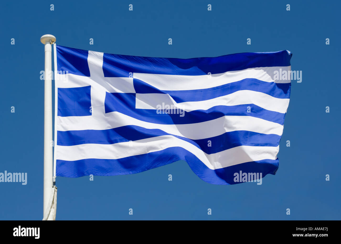 Griechischen Nationalflagge Stockfoto