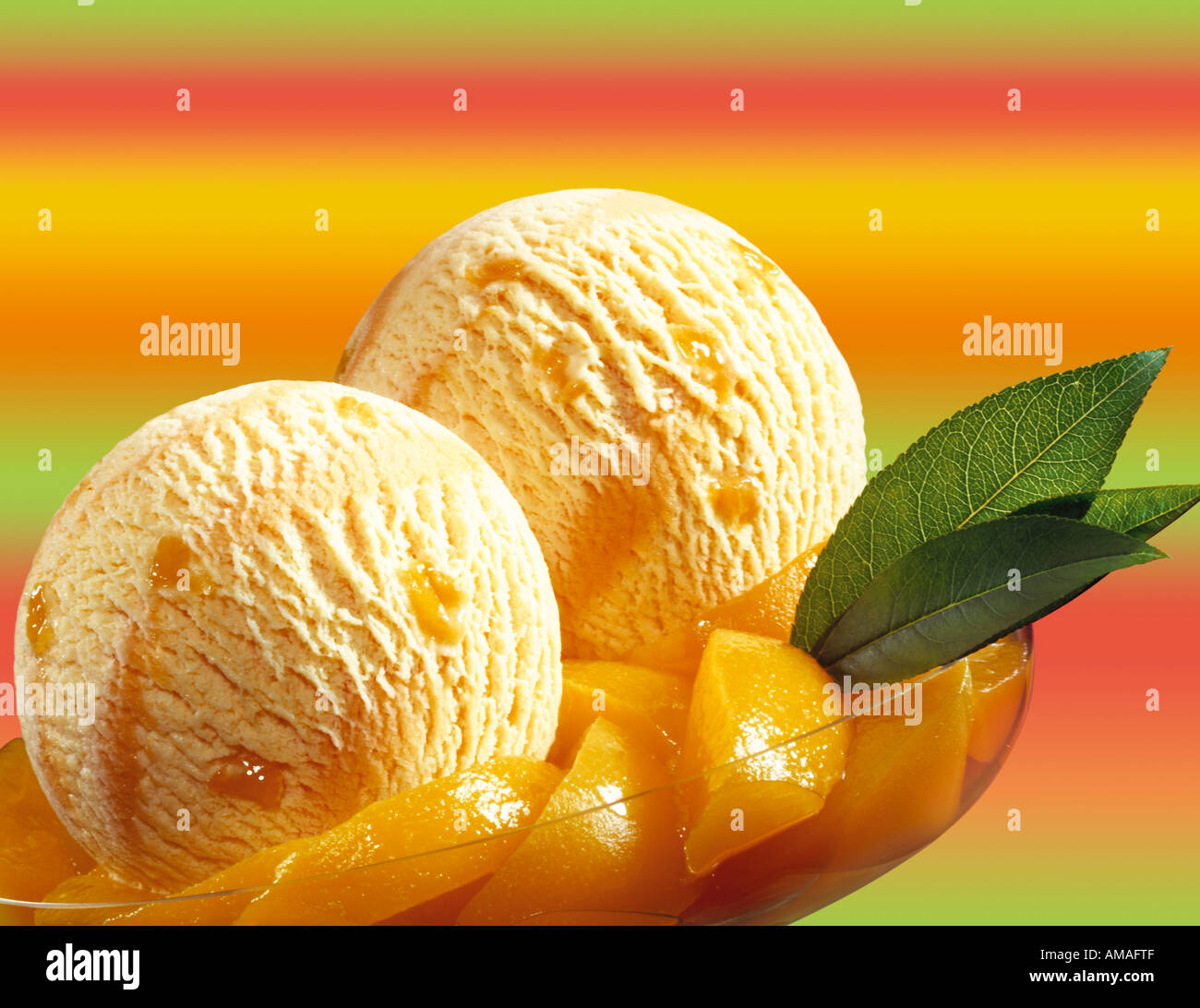 Pfirsich-Eis Stockfoto