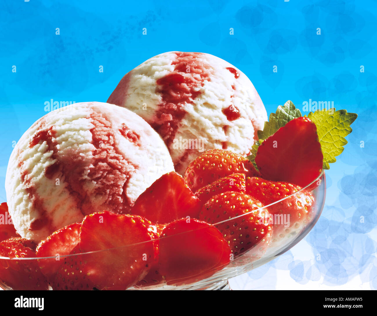Erdbeereis, close-up Stockfoto