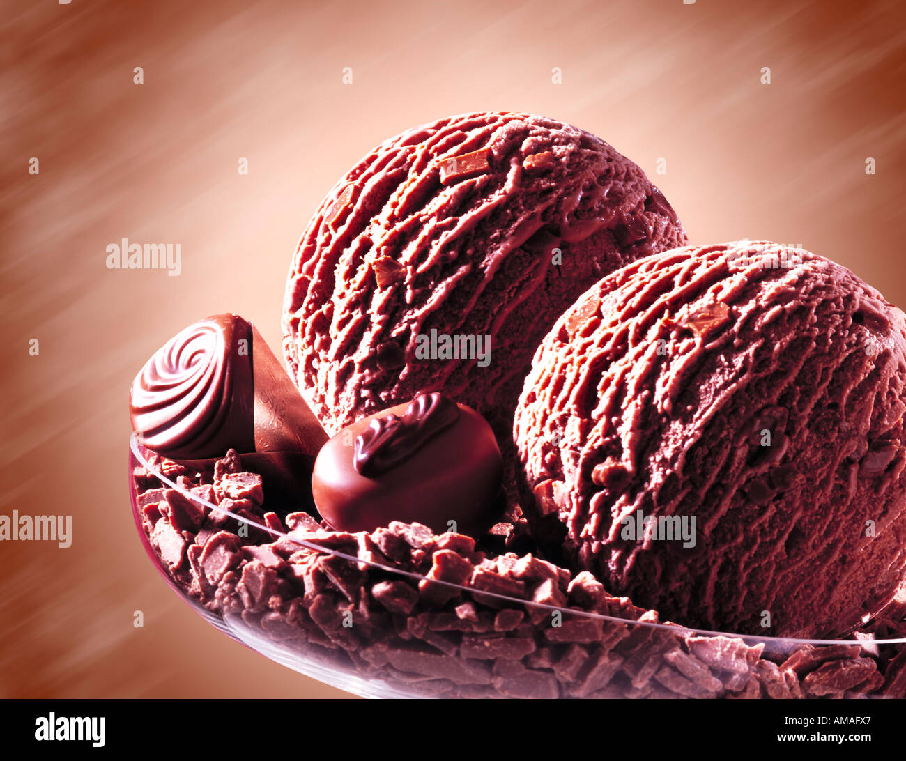 Schokoladeneis, close-up Stockfoto