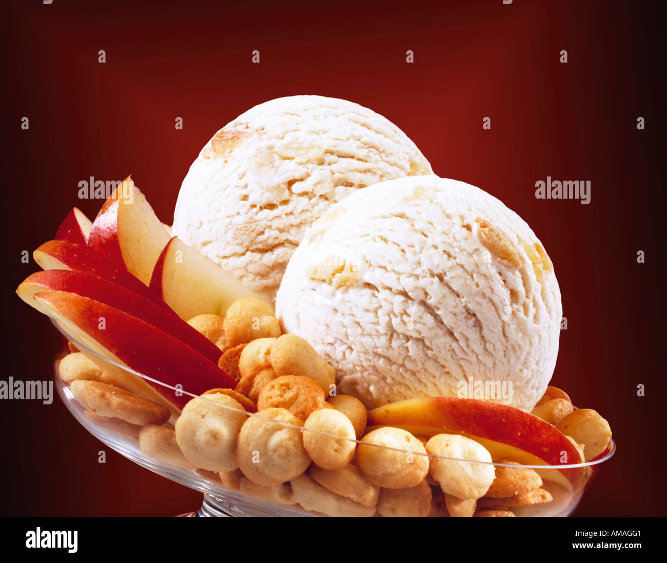 Apple Strudel Eis Stockfoto