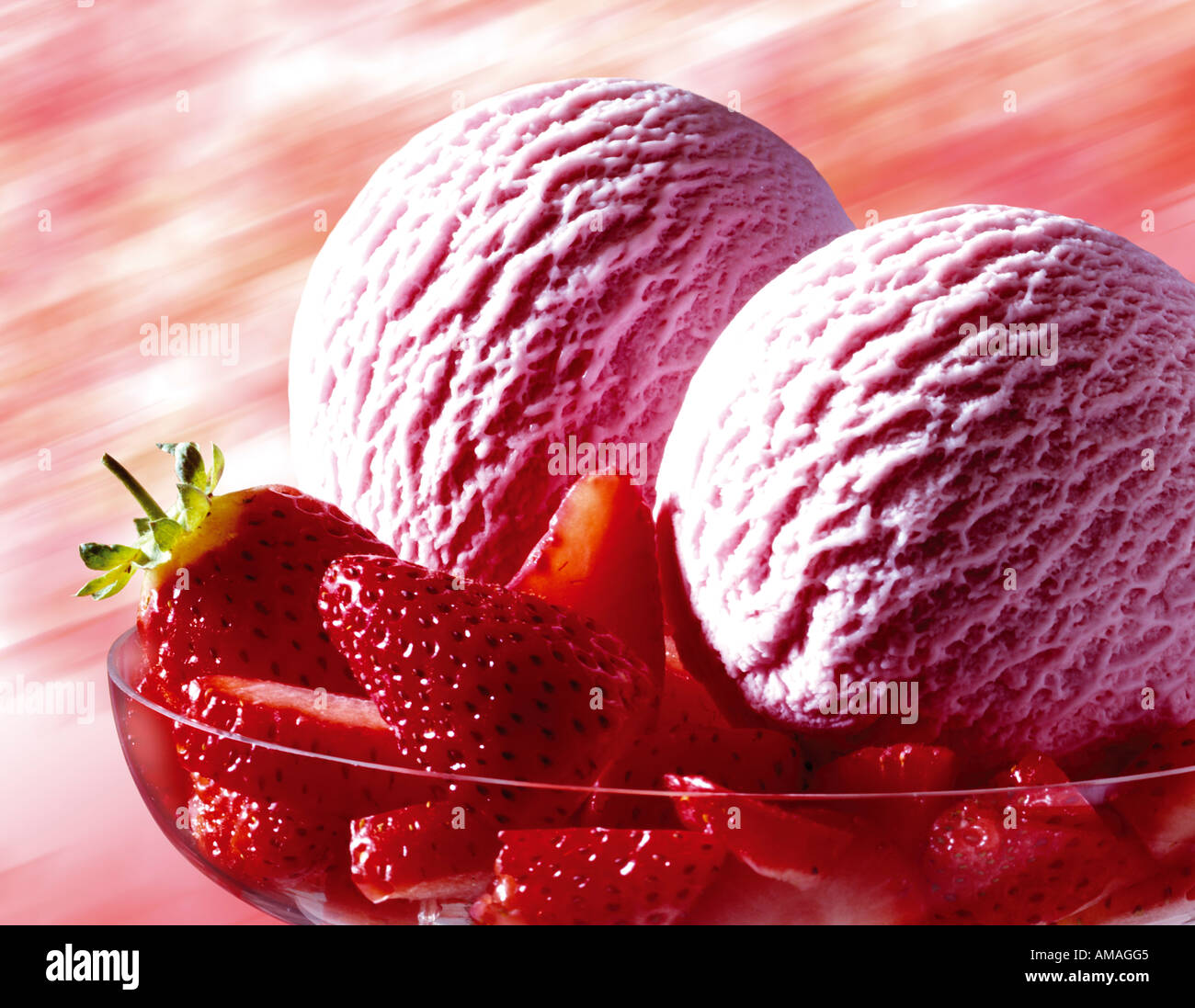 Erdbeereis Stockfoto