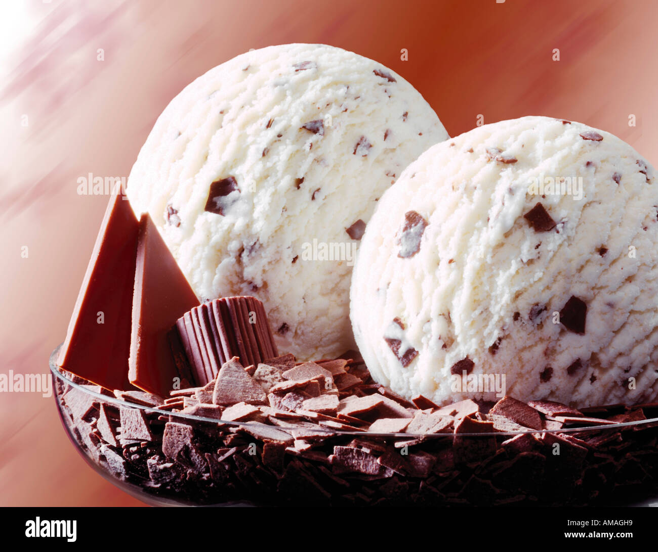 Stracciatella-Eis, close-up Stockfoto